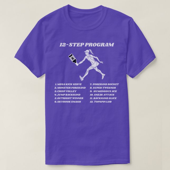 US Open Funny Tennis Addict 12Step Program T Shirt (Design framsida)