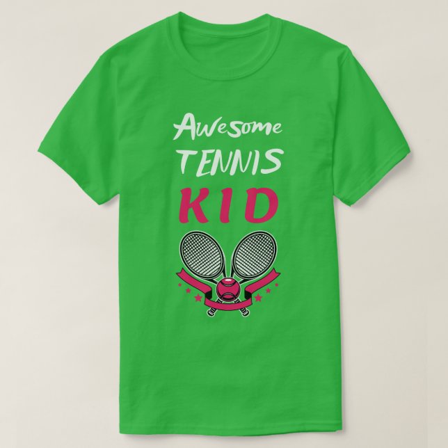 US Open Tennis Kid Racket och Boll 4 T Shirt (Design framsida)