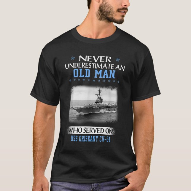 US Oriskany CV34 Veterans Day Far Day T Shirt (Framsida)