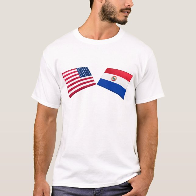 Us- & Paraguay flaggor Tee (Framsida)