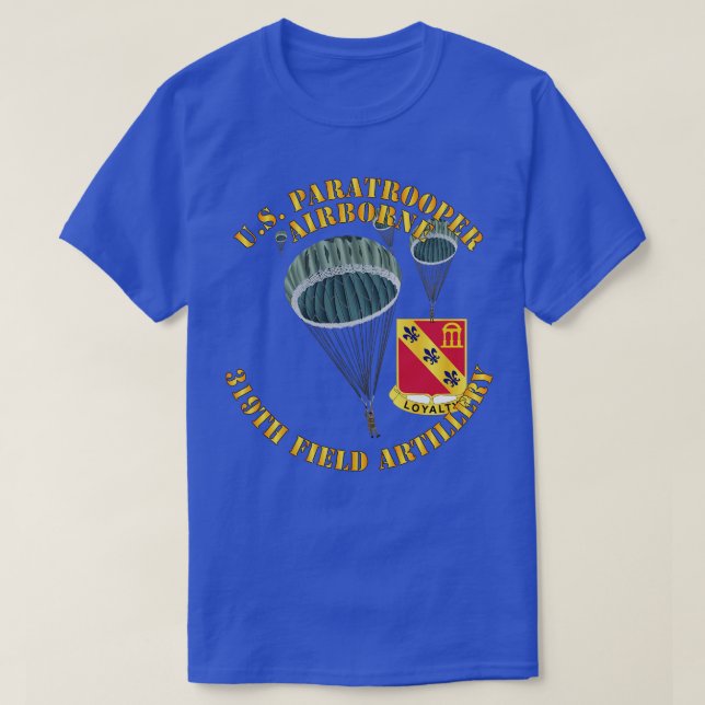 US Paratrooper 319th Fält Artillery DUI T Shirt (Design framsida)