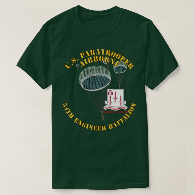 US Paratrooper 54:e Ingenjör-bataljonen X T Shirt (Design framsida)