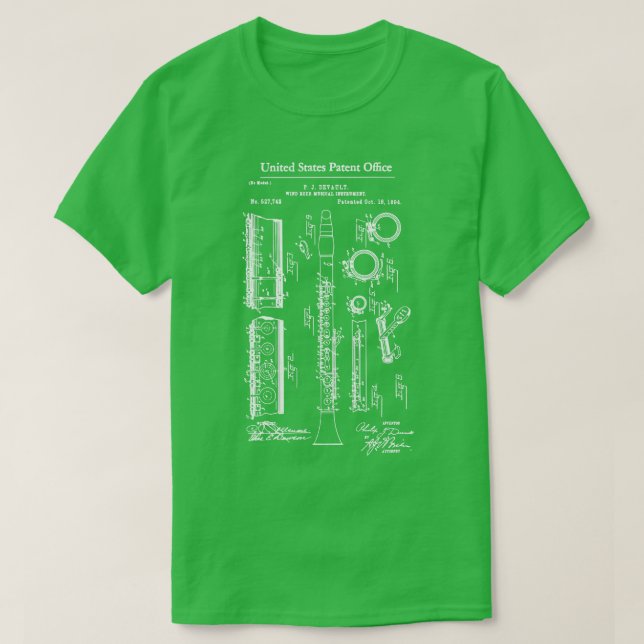 US Patent Clarinet T Shirt (Design framsida)