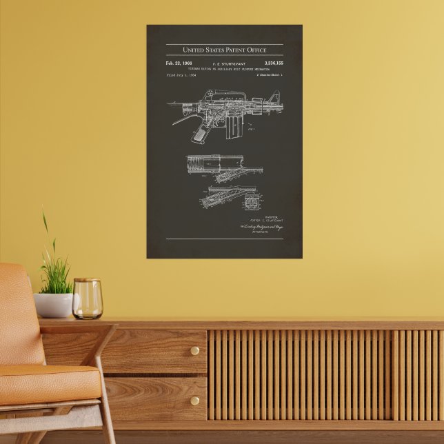 US-patent - Colt Automatisk Rifle Poster (Vardagsrum 2)