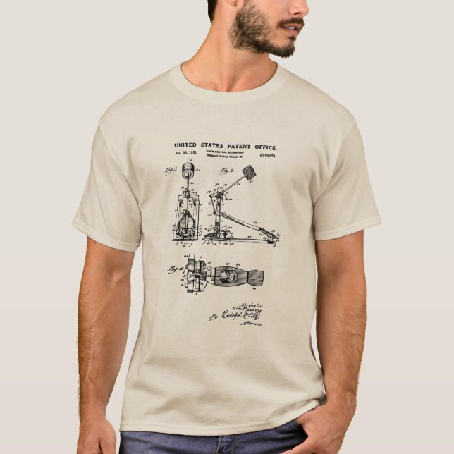 US Patent - Drum Pedal T Shirt (Framsida)