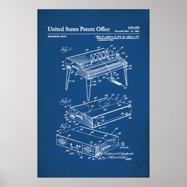 US Patent - Electric Piano Poster (Framsidan)