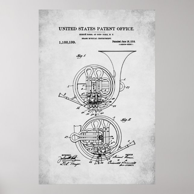 US Patent - Fransk Horn Poster (Framsidan)