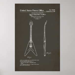 US Patent - Gibson Flies V Poster