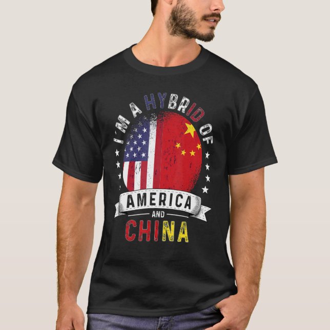 US Patriot China Flagga American Chinese Grown T Shirt (Framsida)