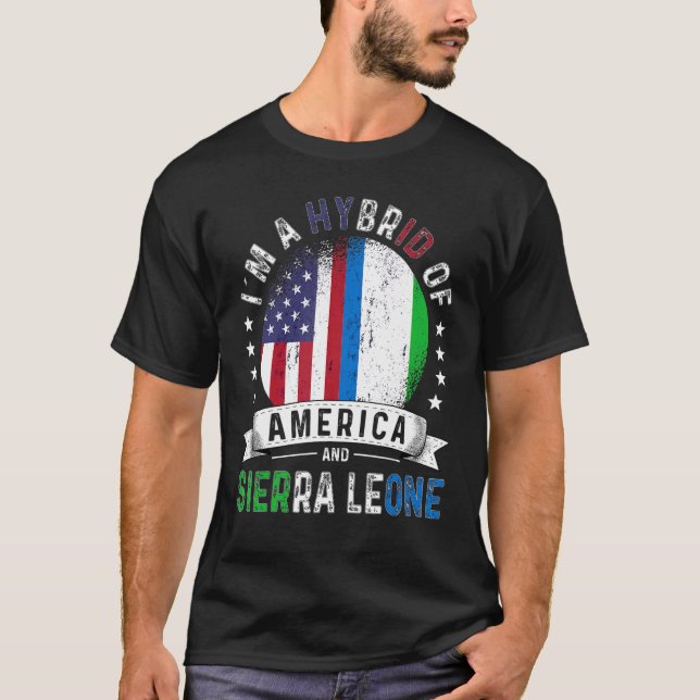 US Patriot Sierra Leone Flagga American Sierra Leo T Shirt (Framsida)