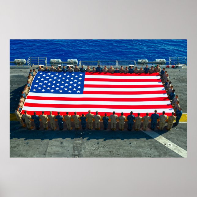 US PERSONNEL HONORING FLAGGA POSTER (Framsidan)