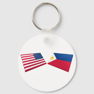 Us- & Philippines flaggor Nyckelring