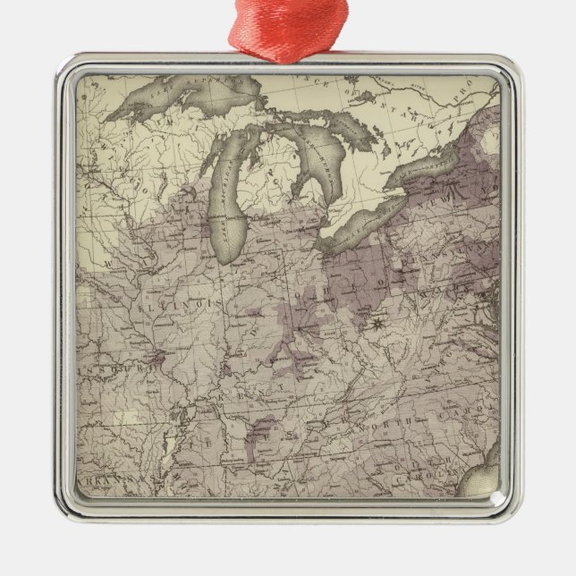 US Population 1850 Julgransprydnad Metall (Framsidan)