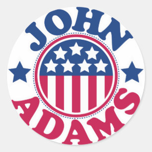 Us-president John Adams Runt Klistermärke