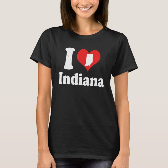 US Proud Citizen America Kärlek State I Heart Indi T Shirt (Framsida)