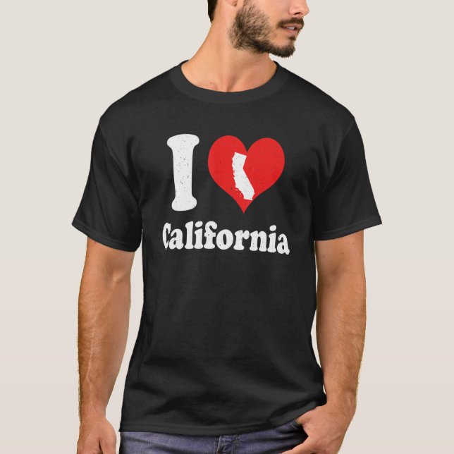 US Proud Citizen America Love State I Heart Califo T Shirt (Framsida)