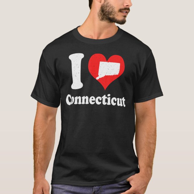 US Proud Citizen America Love State I Heart Connec T Shirt (Framsida)