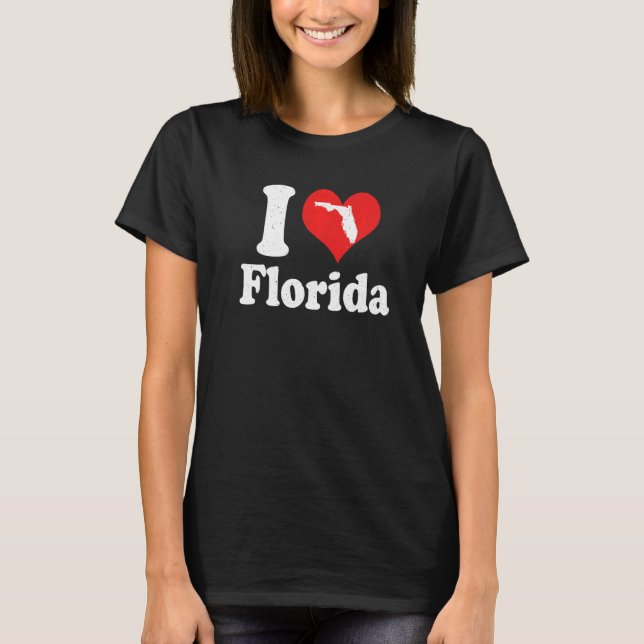 US Proud Citizen America Love State I Heart Florid T Shirt (Framsida)