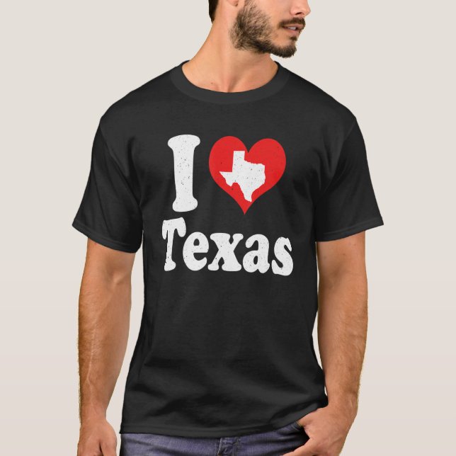 US Proud Citizen America Love State I Heart Texas T Shirt (Framsida)