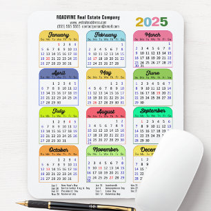 US Public Helgdagars Corporate 2025 Färg Calendar Musmatta