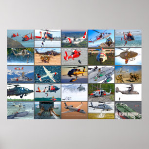 US RÄDDING AVIATION "MONTAGE" POSTER