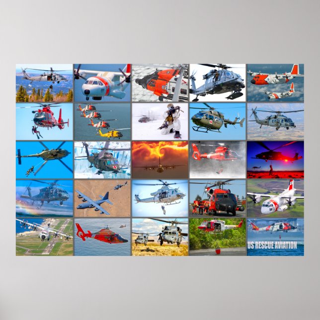 US RÄDDNINGSFLYGVÄSEN “MONTAGE” POSTER (Framsidan)