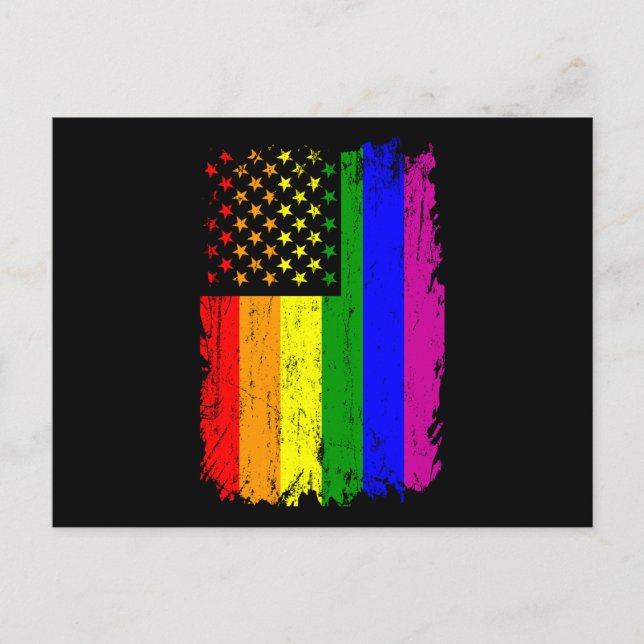 US RAINBOW FLAGGA LGBT Pride Månad för HGBTQ-regnb Vykort (Framsida)