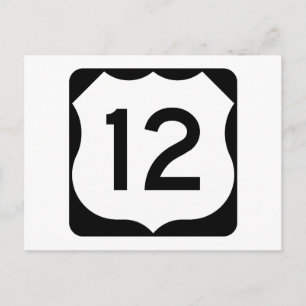 US Route 12-tecken Vykort
