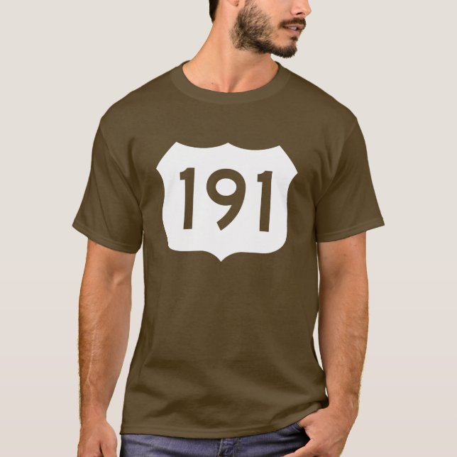 US Route 191-tecken Tee Shirt (Framsida)