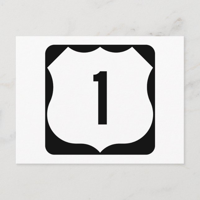 US Route 1-tecken Vykort (Framsida)