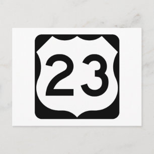 US Route 23-tecken Vykort