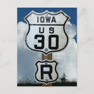 US Route 30, Iowa, Sällsyntet R-skylt, Lincoln Hig Vykort