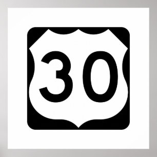 US Route 30-tecken Poster