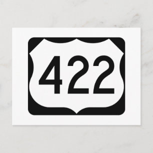 US Route 422-tecken Vykort