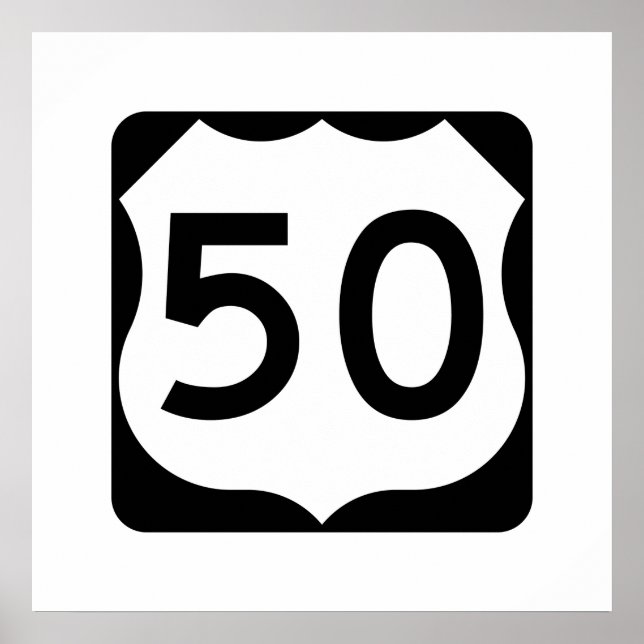 US Route 50-tecken Poster (Framsidan)