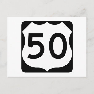 US Route 50-tecken Vykort