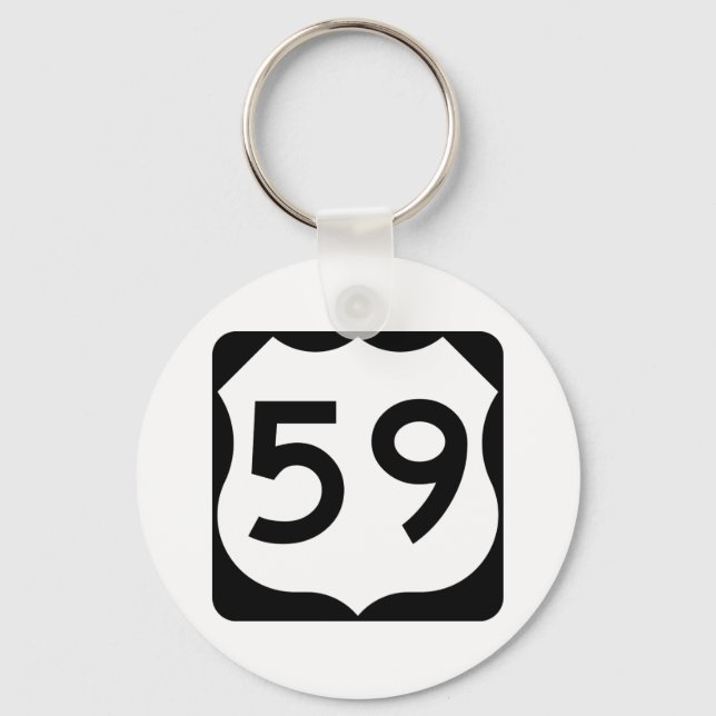US Route 59-tecken Nyckelring (Framsida)