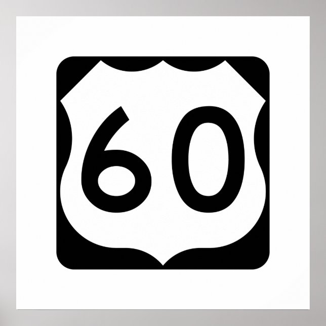 US Route 60-tecken Poster (Framsidan)