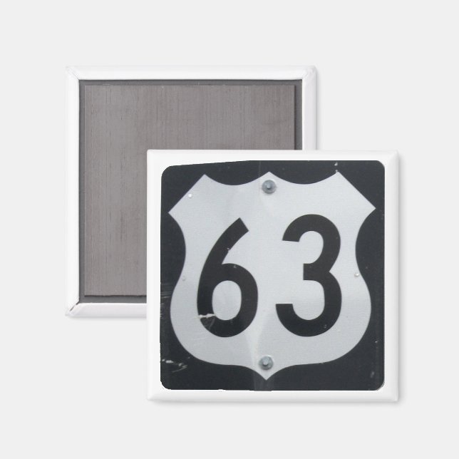 US Route 63 Road Sign Magnet (Front/Back)
