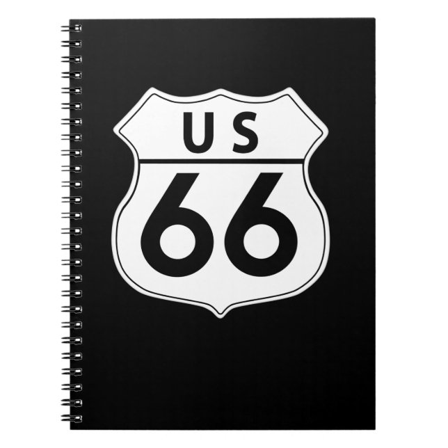 US Route 66 Klassiskt Fotohäfte Anteckningsbok Med Spiral (Framsidan)