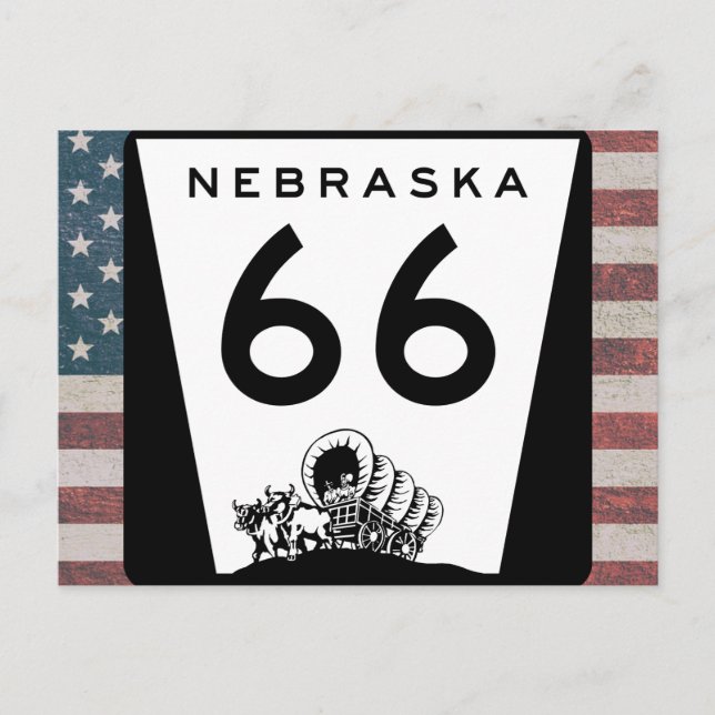 US Route 66 Reseskylt Nebraska Postkort Vykort (Framsida)