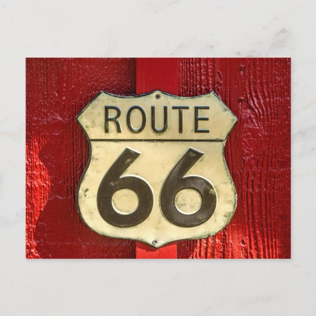 US Route 66 Sign on US Highway Shield Vykort (Framsida)