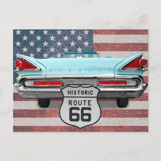 US Route 66 Travel Postcard Vykort (Framsida)