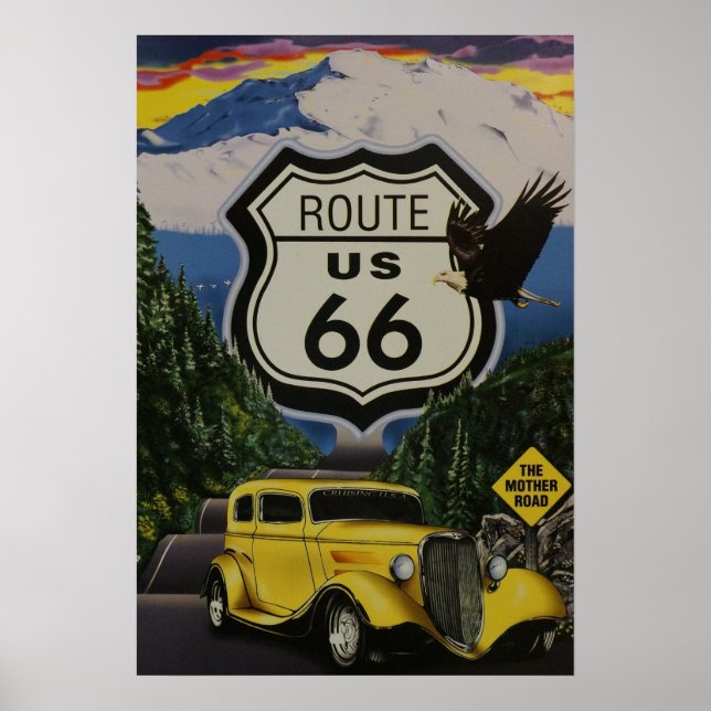 US Route 66 Vintage affisch (Framsidan)