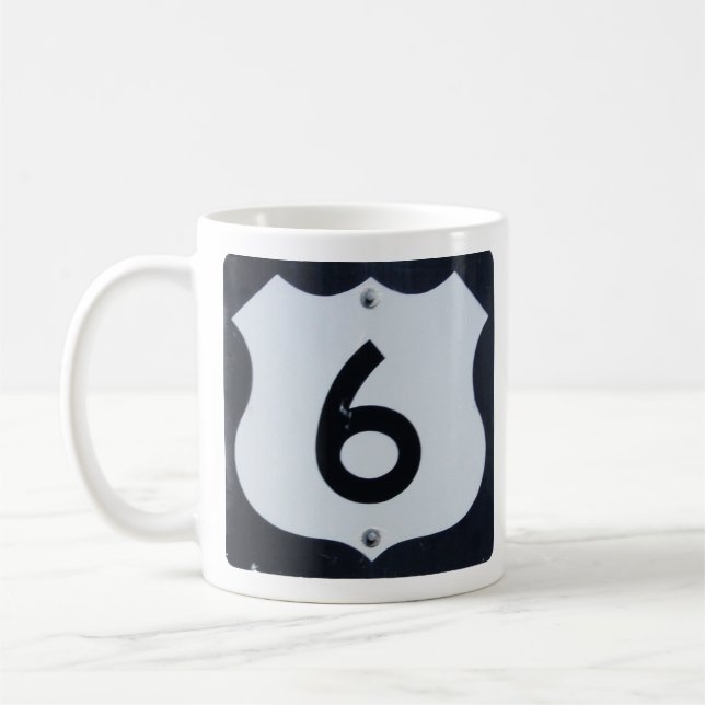 US Route 6 Highway Sign Mugg (Vänster)