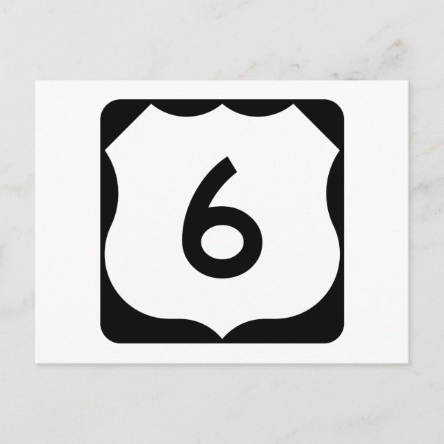 US Route 6-tecken Vykort (Framsida)