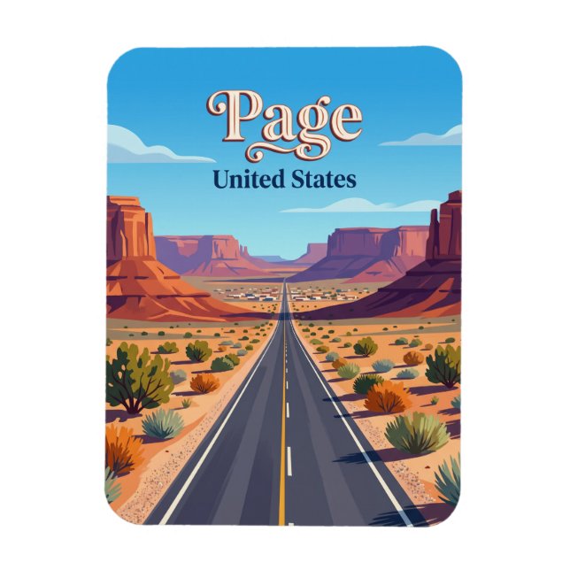 US Route 89 nära Page Arizona Magnet (Vertikal)