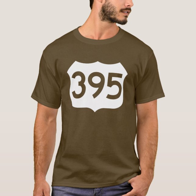 Us-rutt 395 undertecknar t-shirt (Framsida)