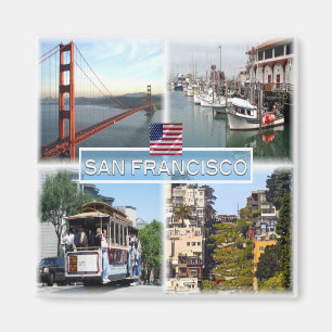 US San Francisco - Golden Grind Bridge - Cable Car Magnet
