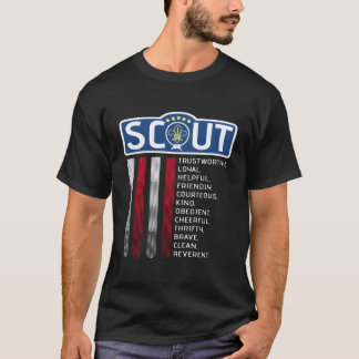 US Scout T-Shirt American Flagga Scout Law T-Shirt